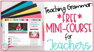 ipad displaying free teaching grammar mini course for teachers