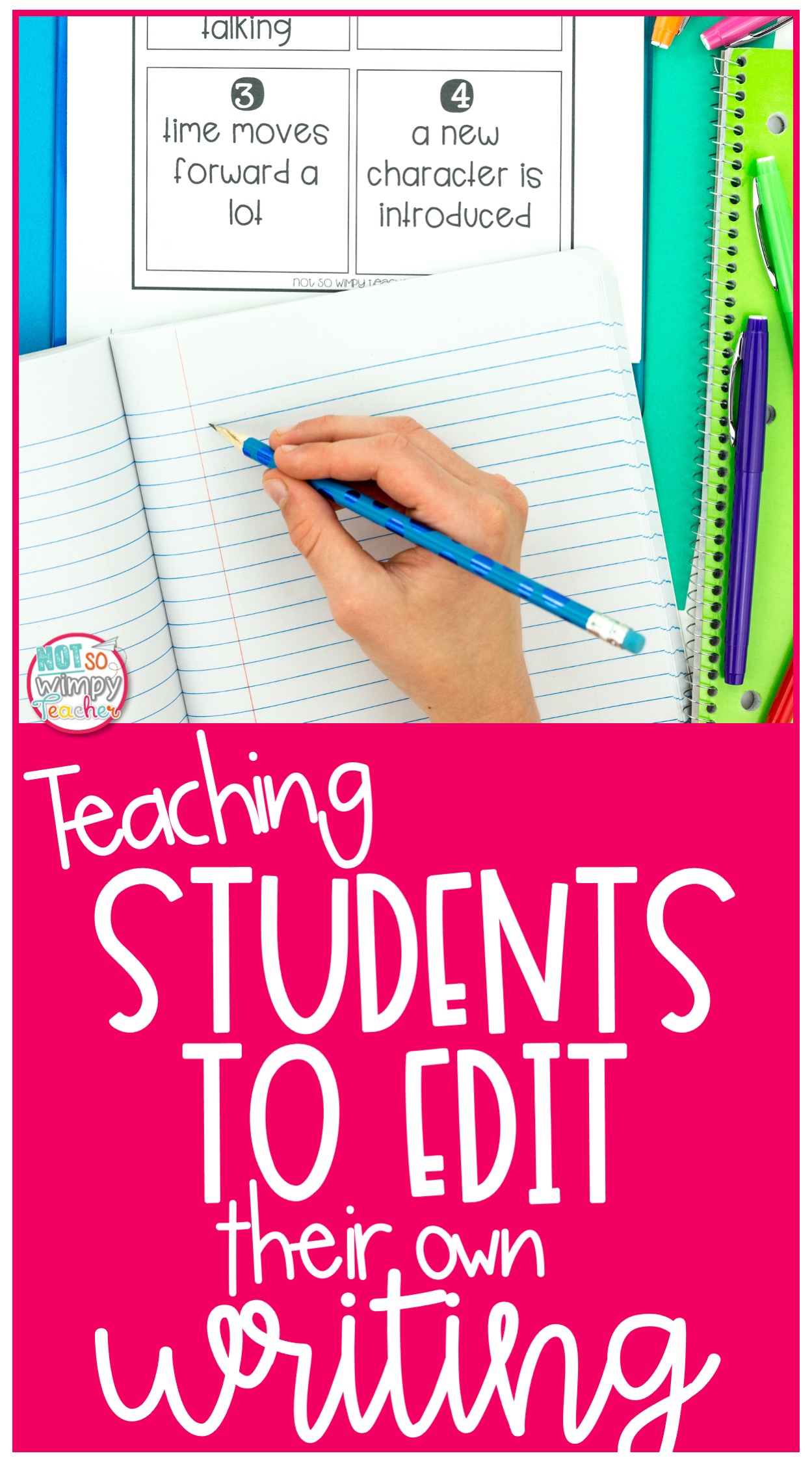 student writing in a notebook