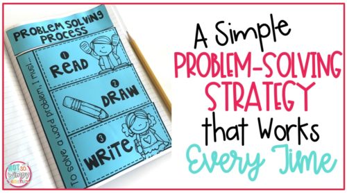 Cover image for problem solving interactive notebook on blue paper for A Simple Problem-Solving Strategy that Works Every Time post