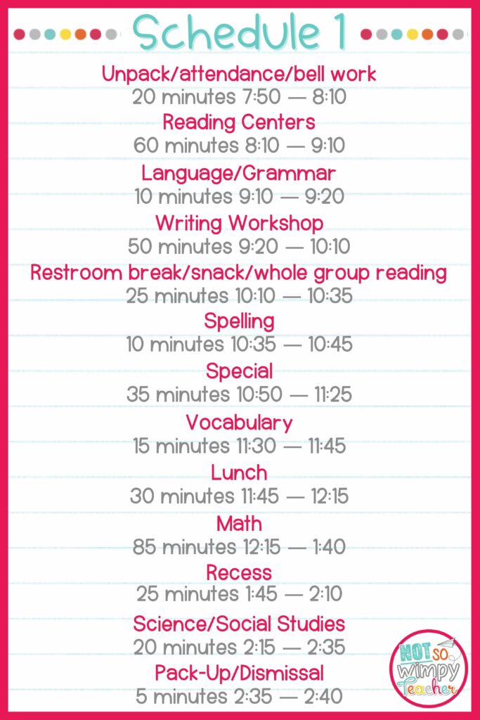 Sample Schedule 1