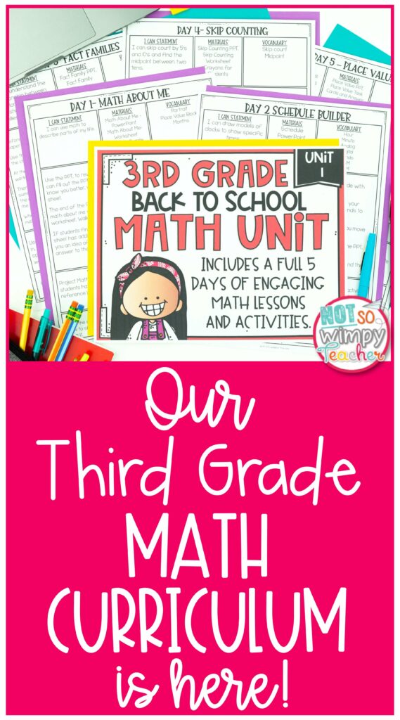 Our Third grade math curriculum is here pin