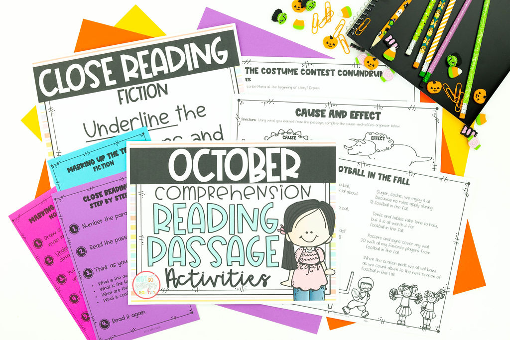 October close reading passages are perfect Halloween activities