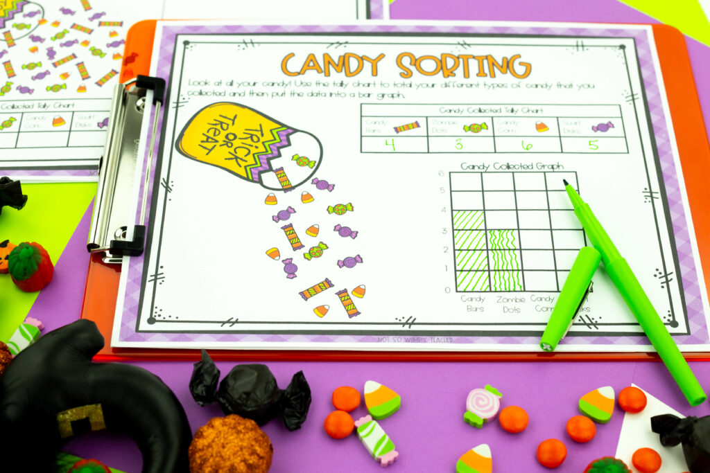 Candy sorting is a fun halloween activity