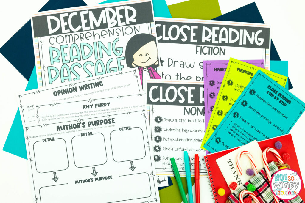 December close reading passages are a great holiday activity