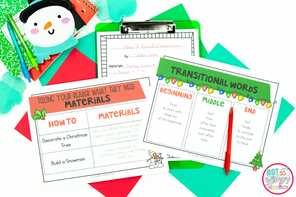 Free Mini Christmas How to Writing unit is a great choice for holiday activities