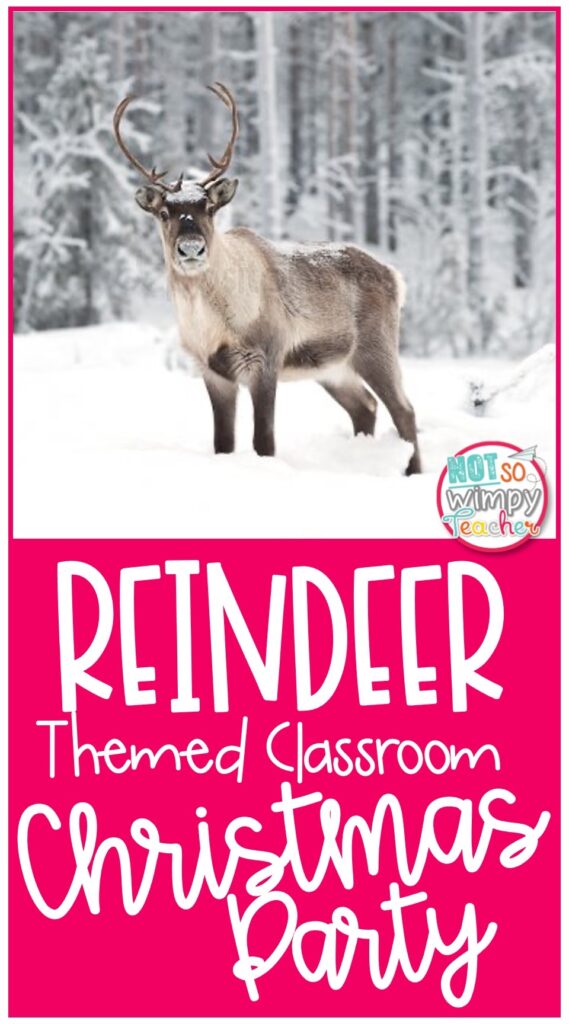Reindeer themed classroom party pin