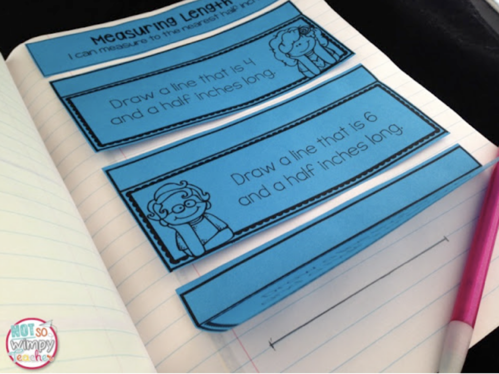 Measurement activities in interactive  notebooks