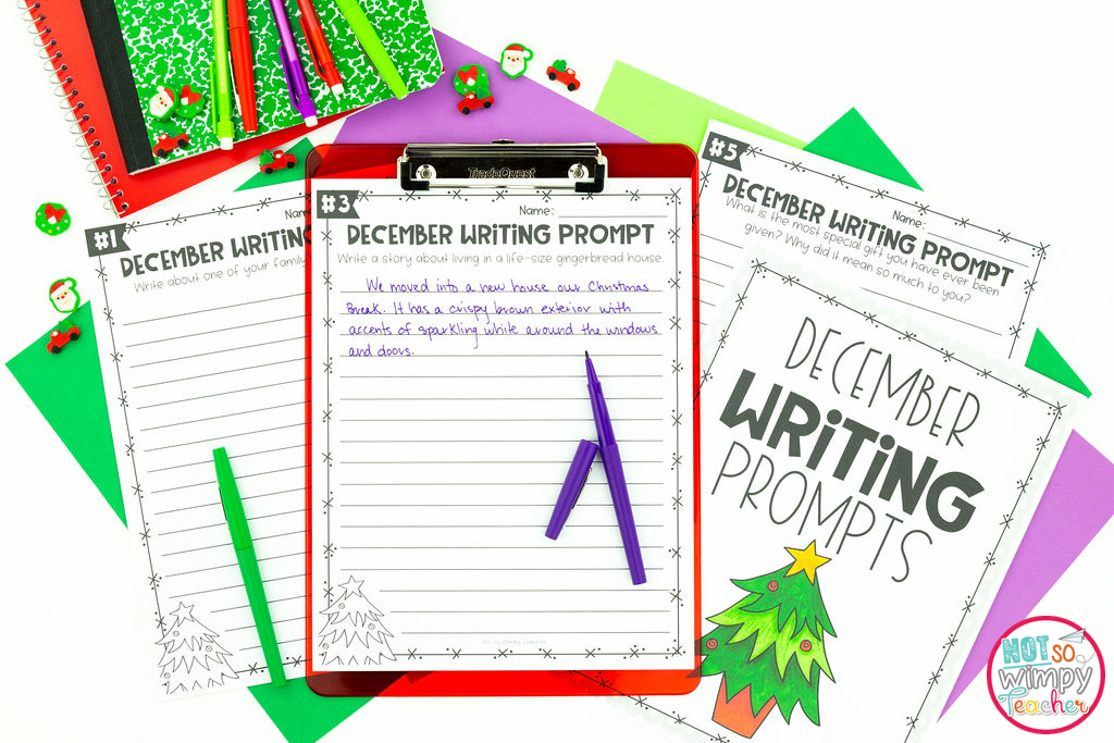 December writing prompts are a great holiday activity