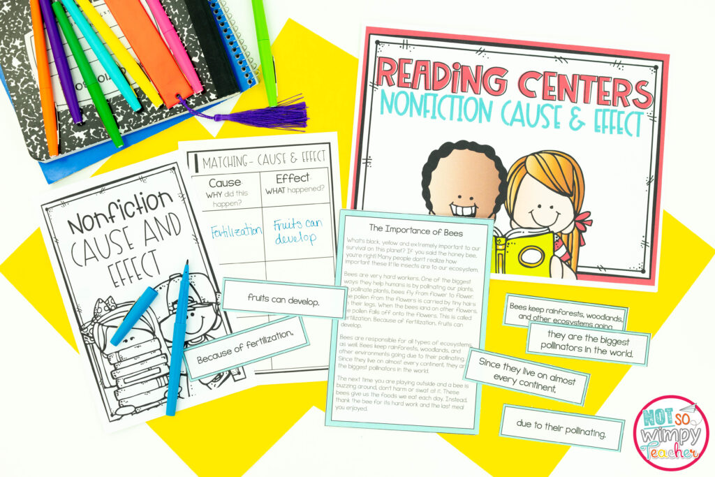 Reading centers to teach cause and effect make fun reading lessons