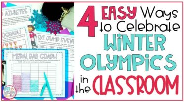 Winter Olympics 4 Easy Ways to celebrate in the classroom cover image showing bar graph of medal count