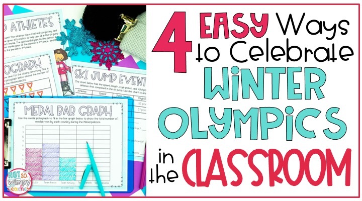 Winter Olympics 4 Easy Ways to celebrate in the classroom cover image showing bar graph of medal count