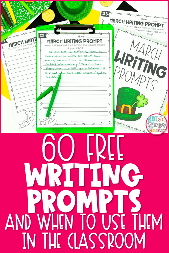 60 Free Writing Prompts and When to Use them Pin