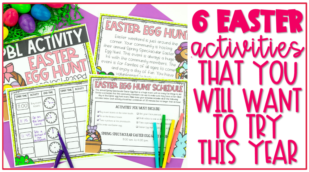 6 Easter Activities You Will Want to try this year featuring Easter PBL cover