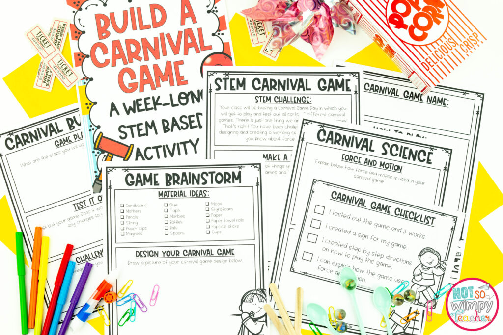 Build a game pages from Carnival week of the end year theme days resource