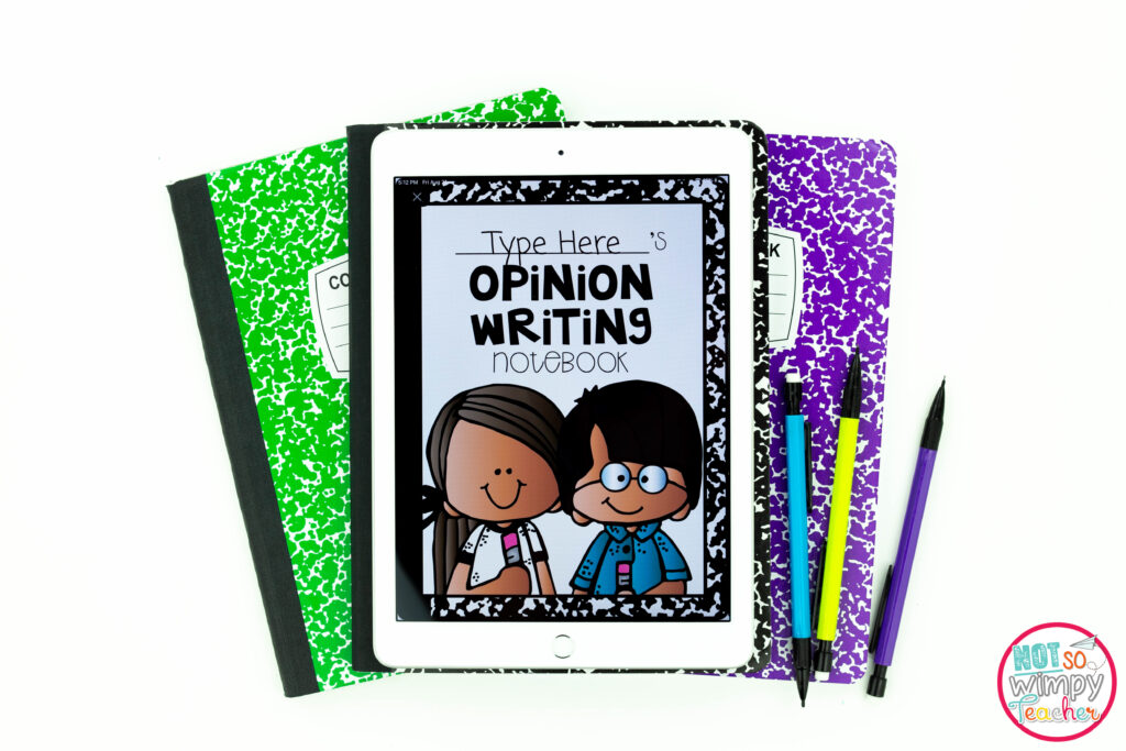 Opinion writing notebook