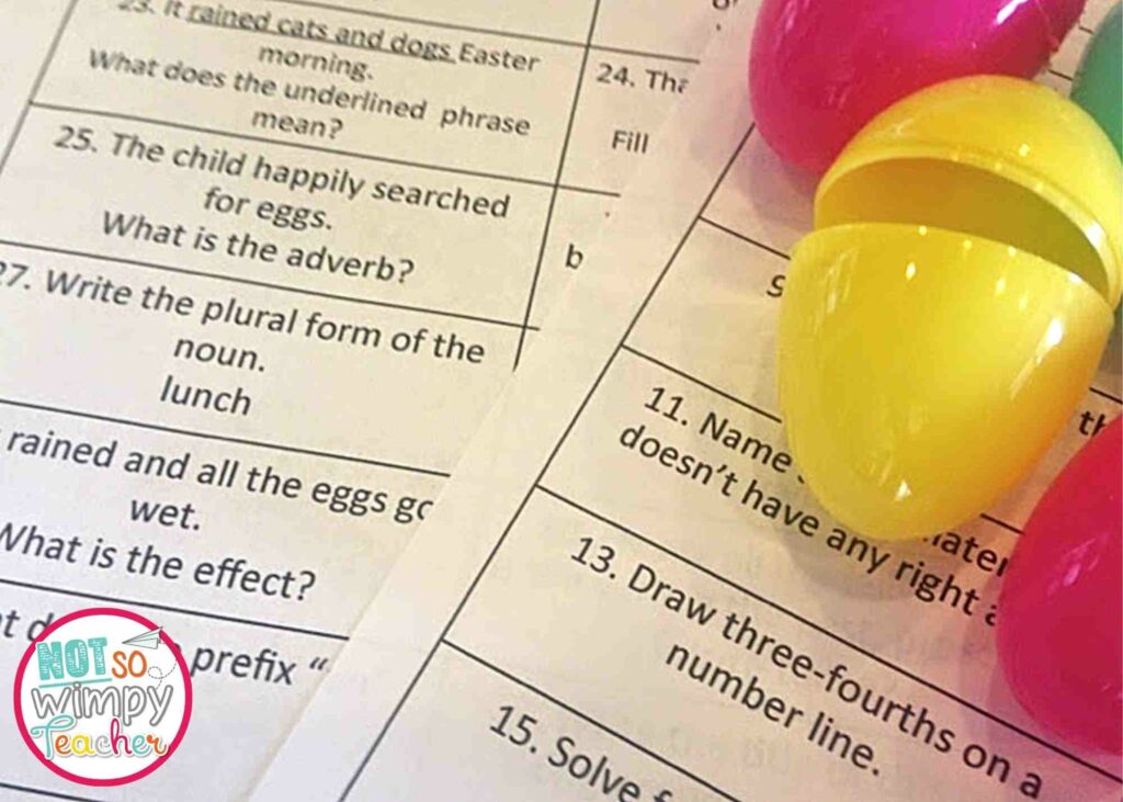 Use plastic eggs to practice math for a fun easter activity