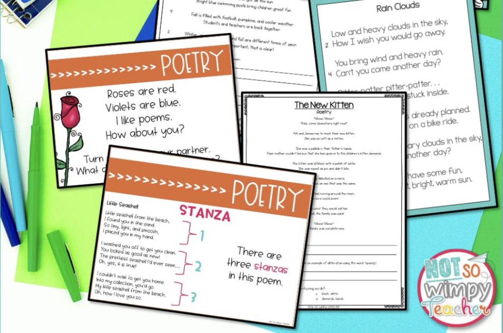 Studying poetry is a great way to spend time after testing is over and our FREE second and third grade poetry units make it easy