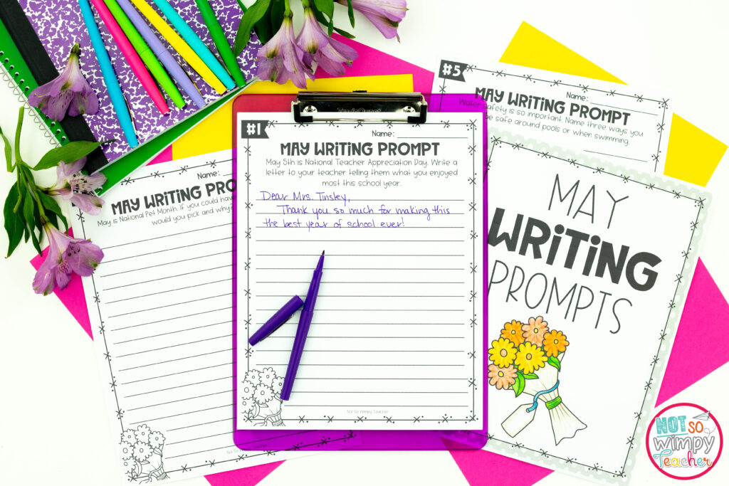 May writing prompts are a fun way to keep kids writing after testing is over