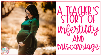A teacher's story of infertility and miscarriage cover image jamie in green dress holding baby belly