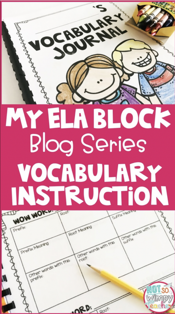 My ELA Schedule Vocabulary Instruction