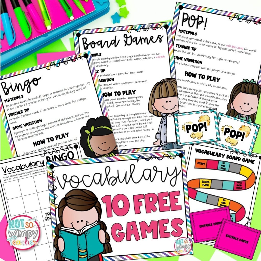 Vocabulary Games for Partners and Whole Group - Word Work for Big