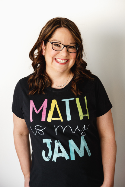 Jamie in math t-shirt