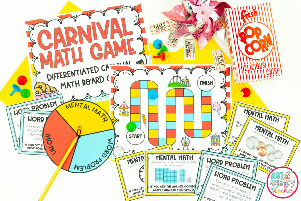 Carnival week differentiated math game