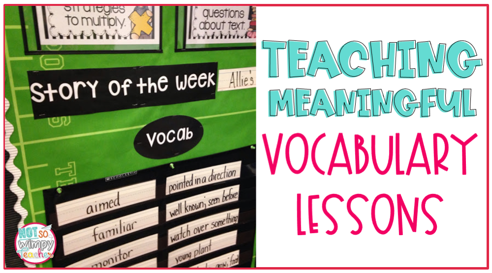 Teaching meaningful vocabulary lessons cover image showing vocab list
