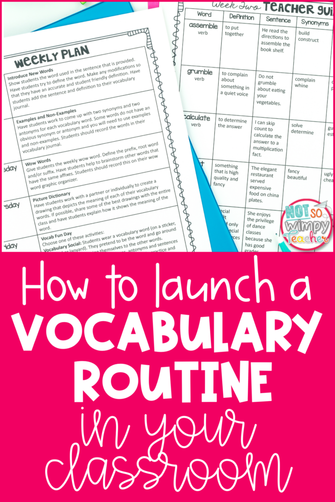 How to Launch a Vocabulary Routine in 10 Minutes a Day - Not So