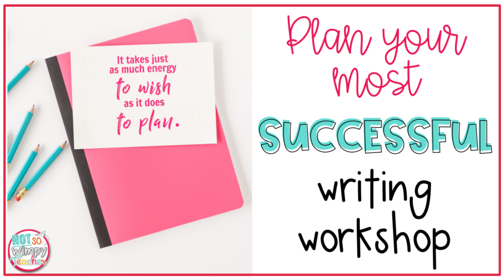 Image of a composition notebook that says, "Plan your most successful writing workshop with these 5 tips".