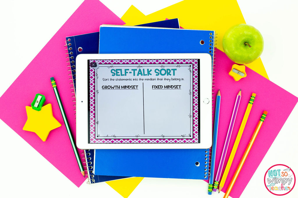 Growth mindset activities like encouraging positive self-talk are great to include in the first week of school lesson plans