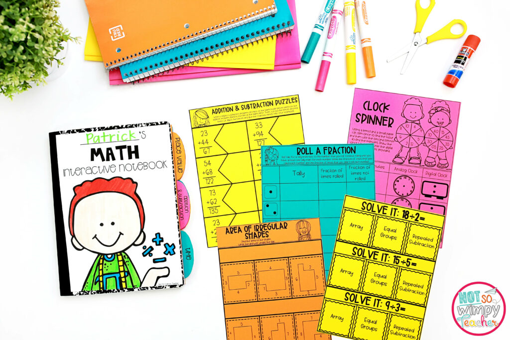 Image of interactive notebooks math center activities.