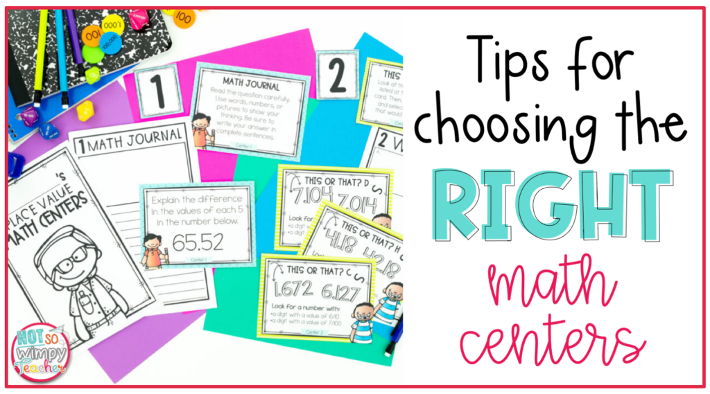 Tips for choosing the right math centers with place value centers resource