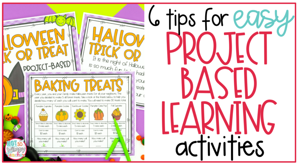 Image of a Halloween activity with text that says, "6 tips for easy project based learning activities".