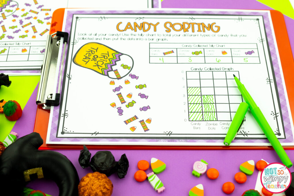 A Halloween project based learning activity where students do candy sorting.