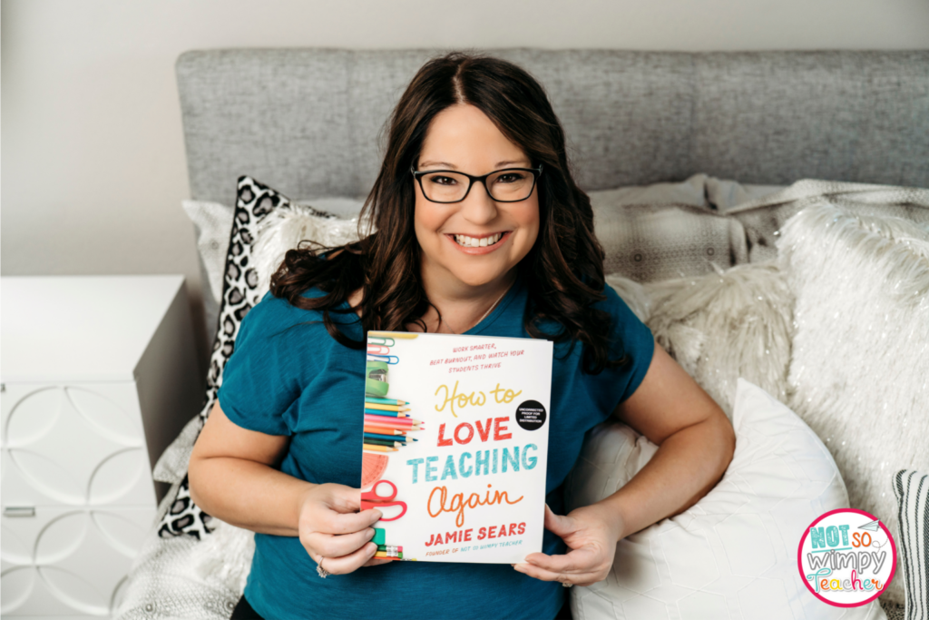 Jamie holding book How to Love Teaching Again