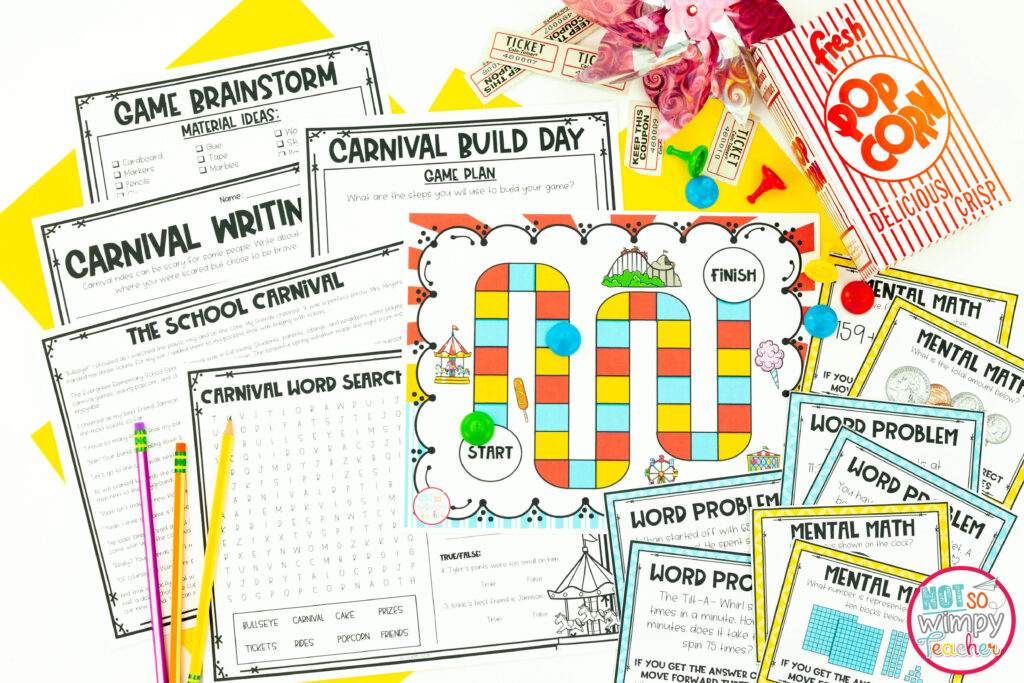 This photo shows sample pages from the Carnival week resource. 
