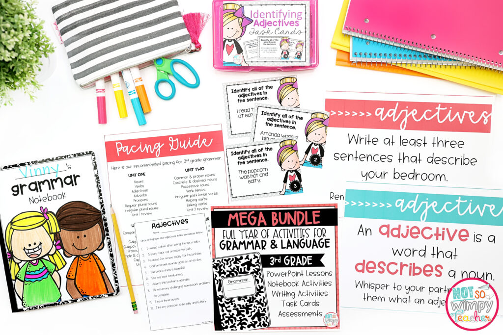 This image shows sample pages from my grammar bundles for grades 2-5. One way to end the school year would be to prep the materials and activities so they are ready for the new school year!
