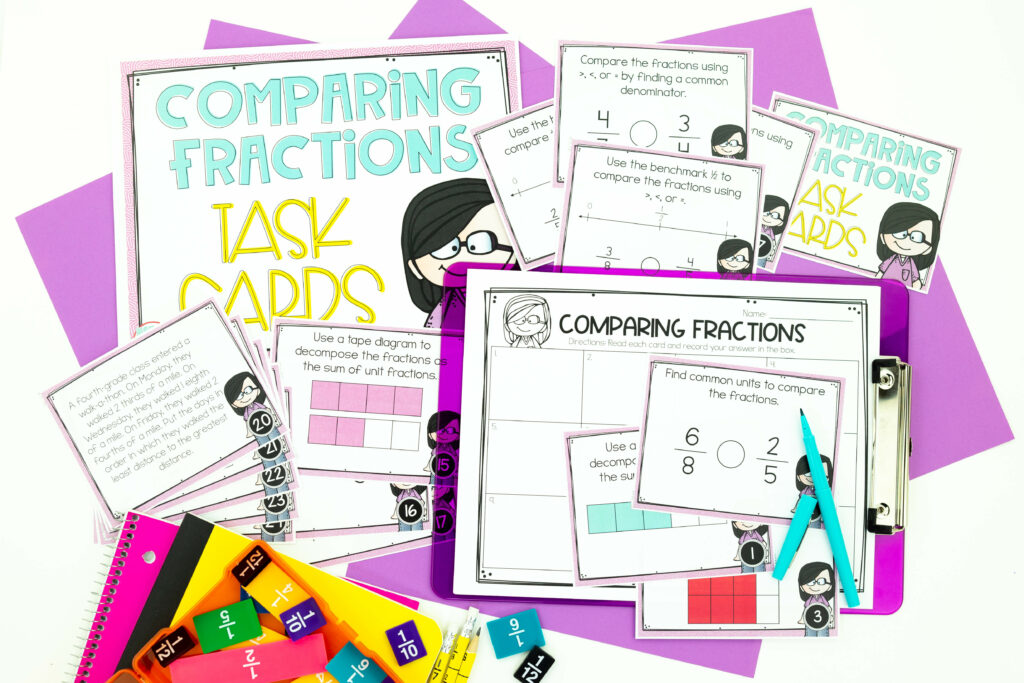 Task cards are another way you can make teaching math easy, and they're included in all of our math curriculum bundles for grades 2-4!