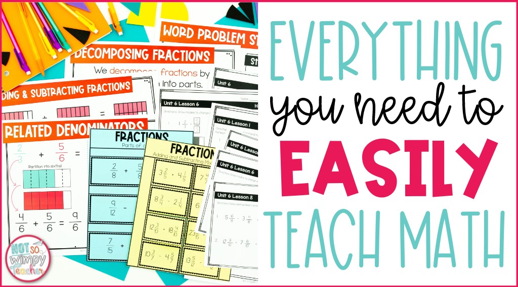Everything you need to easily teach math blog headers with pages fromt he math curriculum