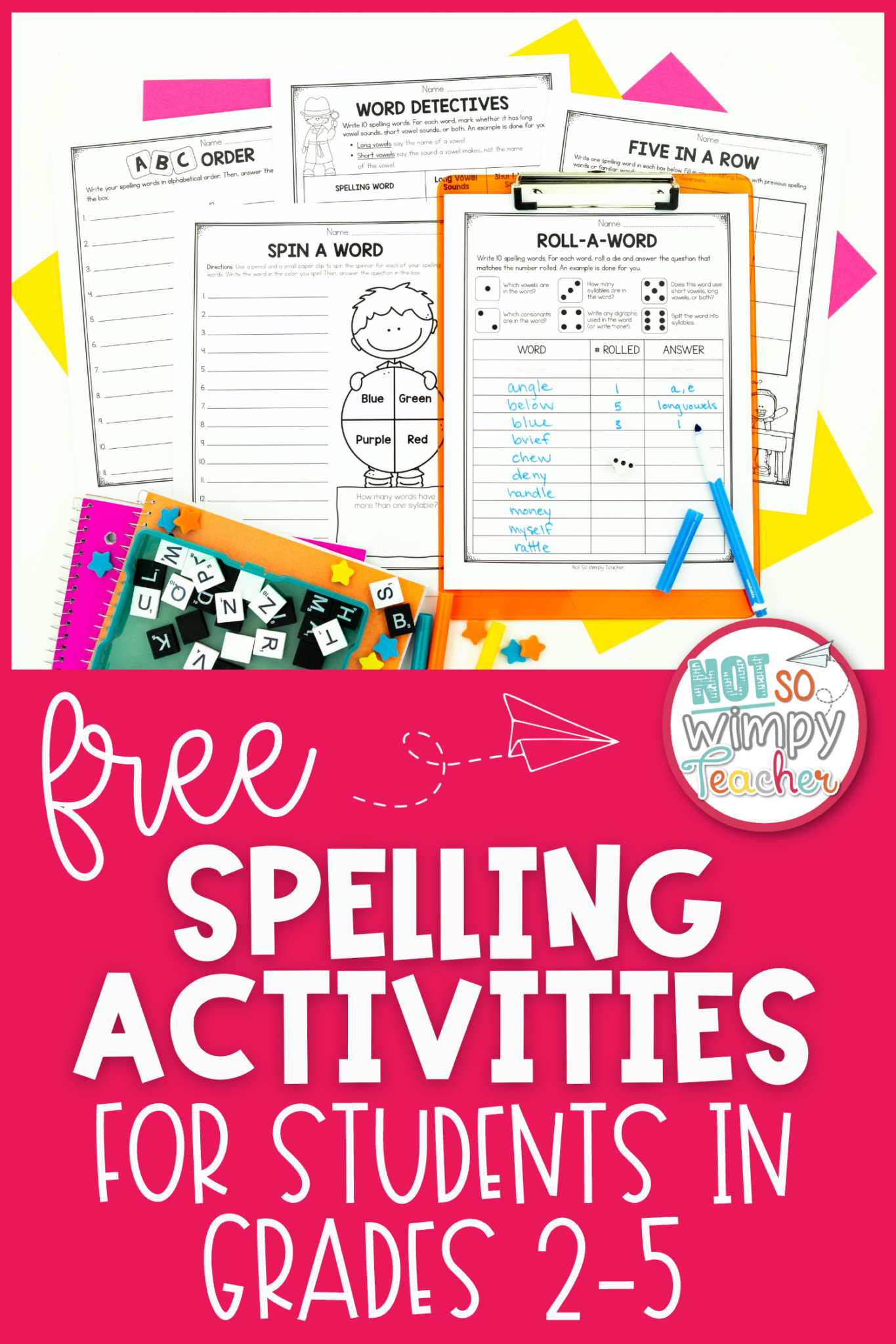 FREE Spelling Activities for Students in Grades 2-5 - Not So Wimpy Teacher