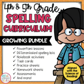 4th and 5th grade spelling curriculum cover