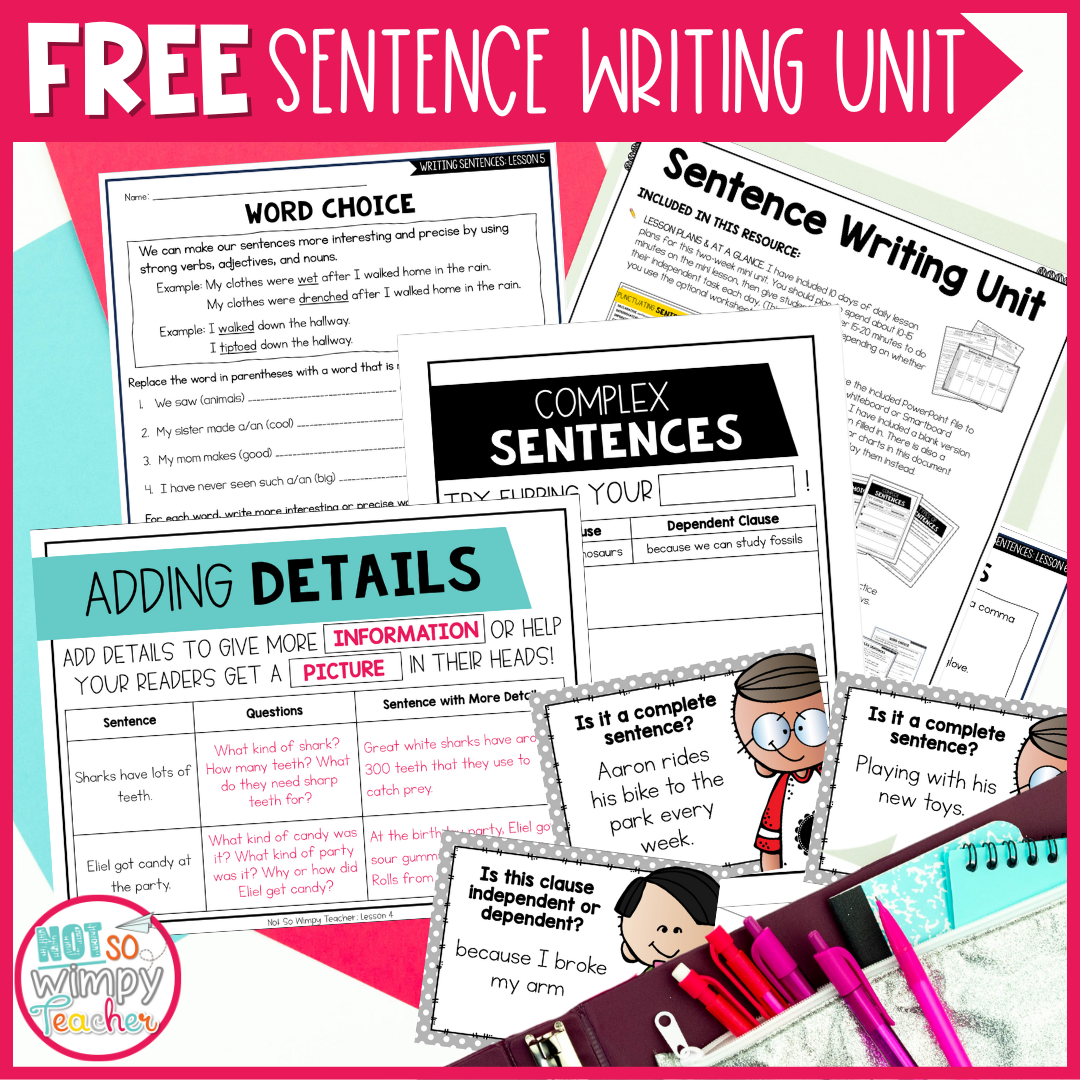 Free sentence writing unit