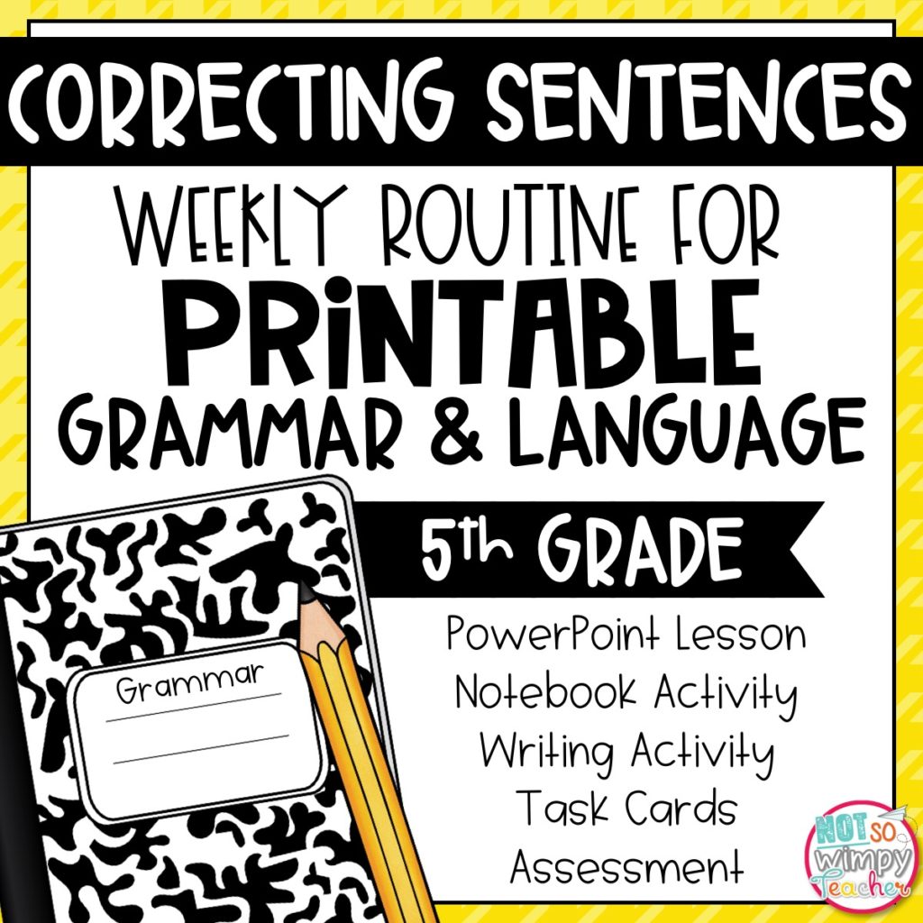 Correcting Sentences For 5th Grade Free Worksheet