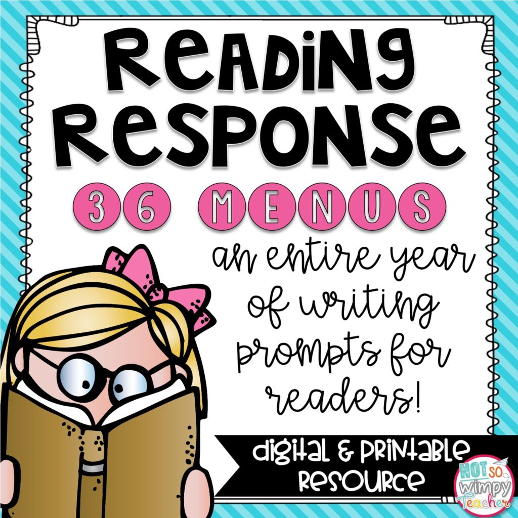 Reading Response Menus Digital And Printable *EDITABLE* - Not So Wimpy ...