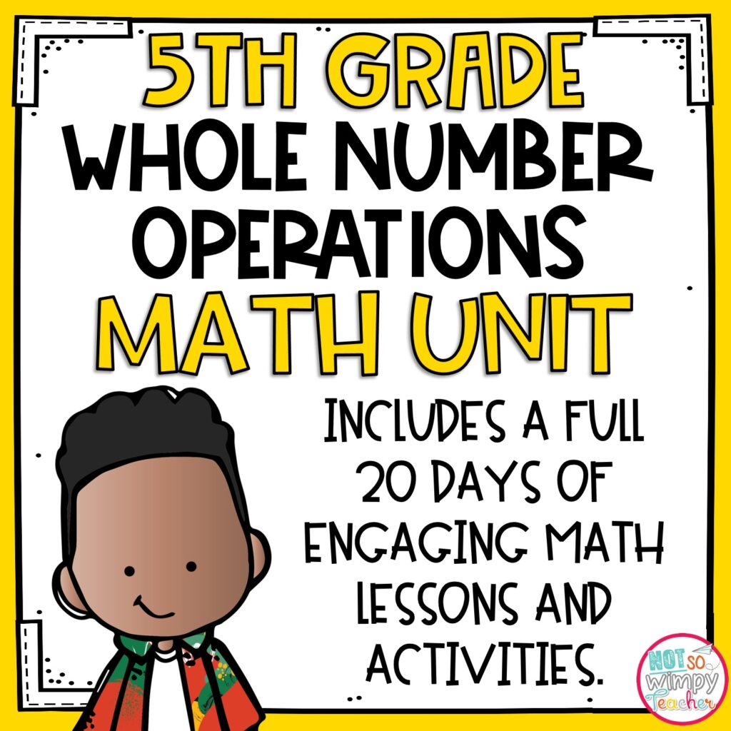 Whole Number Operations Math Unit with Activities for FIFTH GRADE - Not ...